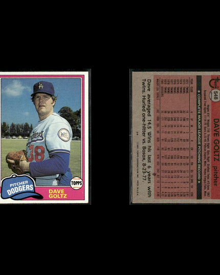 Los Angeles Dodgers 1981 Topps Baseball 42-Card Lot Topps VG