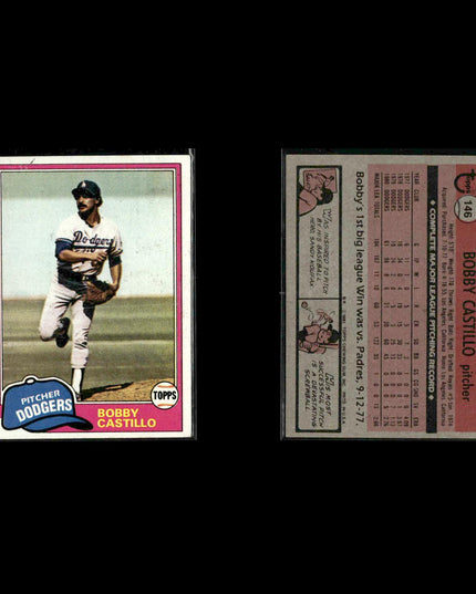 Los Angeles Dodgers 1981 Topps Baseball 42-Card Lot Topps VG