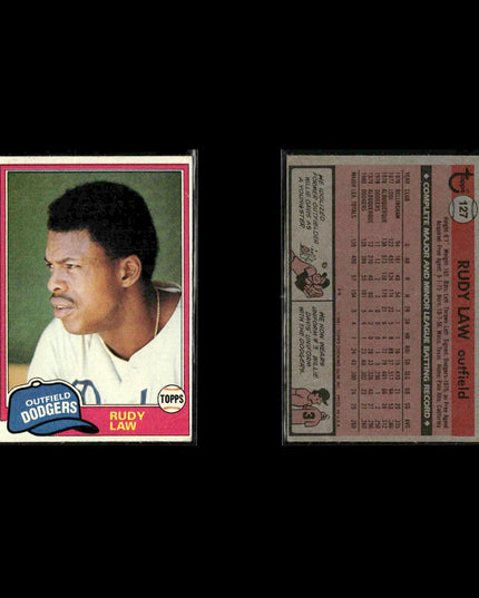 Los Angeles Dodgers 1981 Topps Baseball 42-Card Lot Topps VG