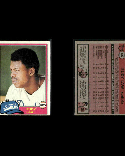 Los Angeles Dodgers 1981 Topps Baseball 42-Card Lot Topps VG