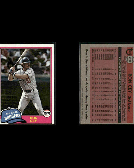 Los Angeles Dodgers 1981 Topps Baseball 42-Card Lot Topps VG