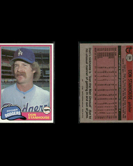 Los Angeles Dodgers 1981 Topps Baseball 42-Card Lot Topps VG