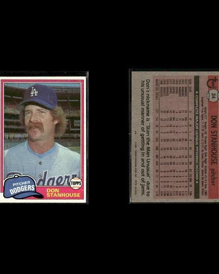 Los Angeles Dodgers 1981 Topps Baseball 42-Card Lot Topps VG