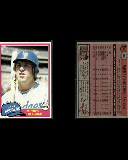 Los Angeles Dodgers 1981 Topps Baseball 42-Card Lot Topps VG