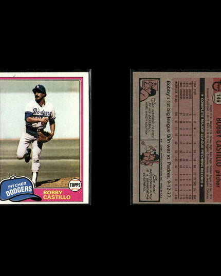 Los Angeles Dodgers 1981 Topps Baseball 42-Card Lot Topps VG