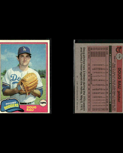 Los Angeles Dodgers 1981 Topps Baseball 42-Card Lot Topps VG