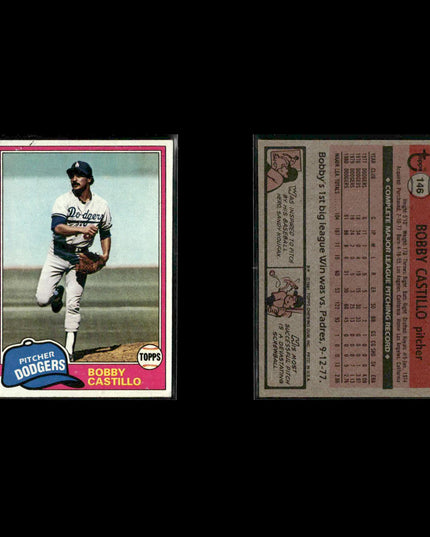 Los Angeles Dodgers 1981 Topps Baseball 42-Card Lot Topps VG