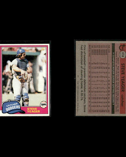 Los Angeles Dodgers 1981 Topps Baseball 42-Card Lot Topps VG