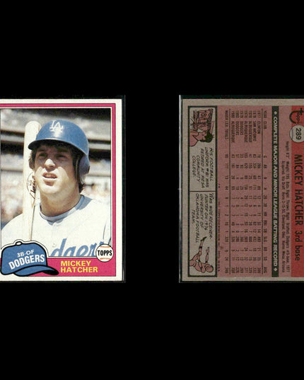 Los Angeles Dodgers 1981 Topps Baseball 42-Card Lot Topps VG