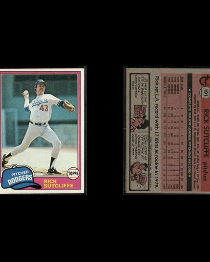 Los Angeles Dodgers 1981 Topps Baseball 42-Card Lot Topps VG