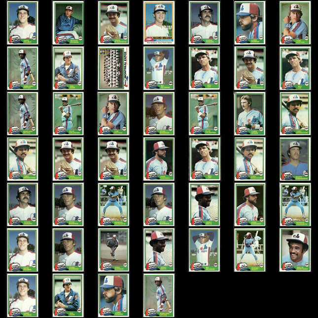 Montreal Expos 1981 Topps Baseball 46-Card Lot Topps VG