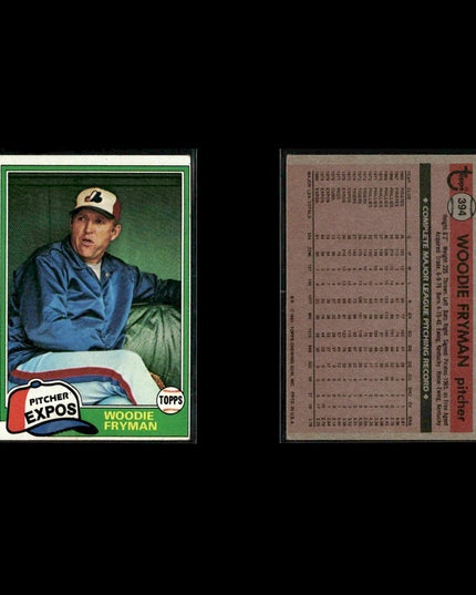 Montreal Expos 1981 Topps Baseball 46-Card Lot Topps VG
