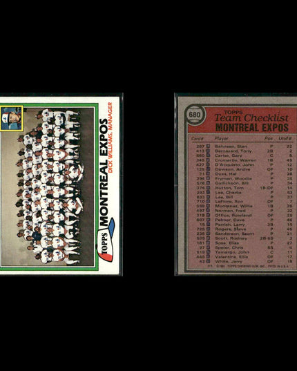 Montreal Expos 1981 Topps Baseball 46-Card Lot Topps VG