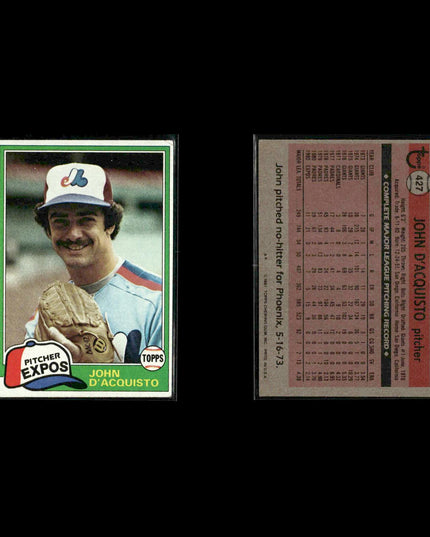 Montreal Expos 1981 Topps Baseball 46-Card Lot Topps VG