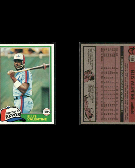 Montreal Expos 1981 Topps Baseball 46-Card Lot Topps VG