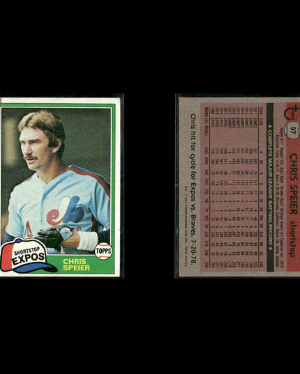 Montreal Expos 1981 Topps Baseball 46-Card Lot Topps VG