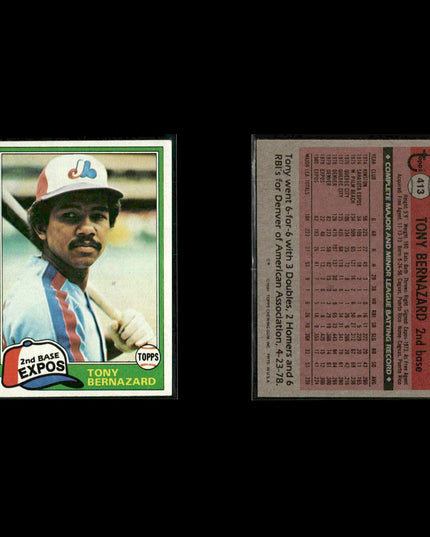 Montreal Expos 1981 Topps Baseball 46-Card Lot Topps VG