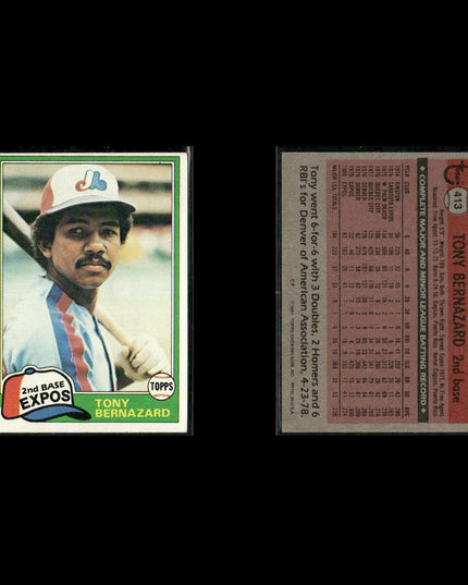 Montreal Expos 1981 Topps Baseball 46-Card Lot Topps VG