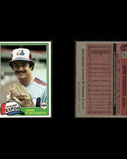 Montreal Expos 1981 Topps Baseball 46-Card Lot Topps VG