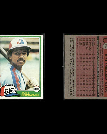 Montreal Expos 1981 Topps Baseball 46-Card Lot Topps VG