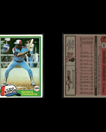 Montreal Expos 1981 Topps Baseball 46-Card Lot Topps VG