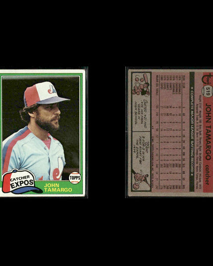 Montreal Expos 1981 Topps Baseball 46-Card Lot Topps VG