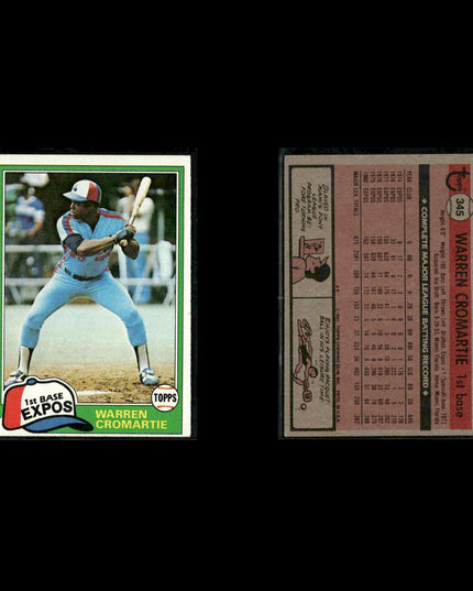 Montreal Expos 1981 Topps Baseball 46-Card Lot Topps VG