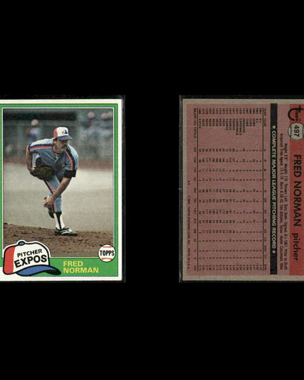 Montreal Expos 1981 Topps Baseball 46-Card Lot Topps VG