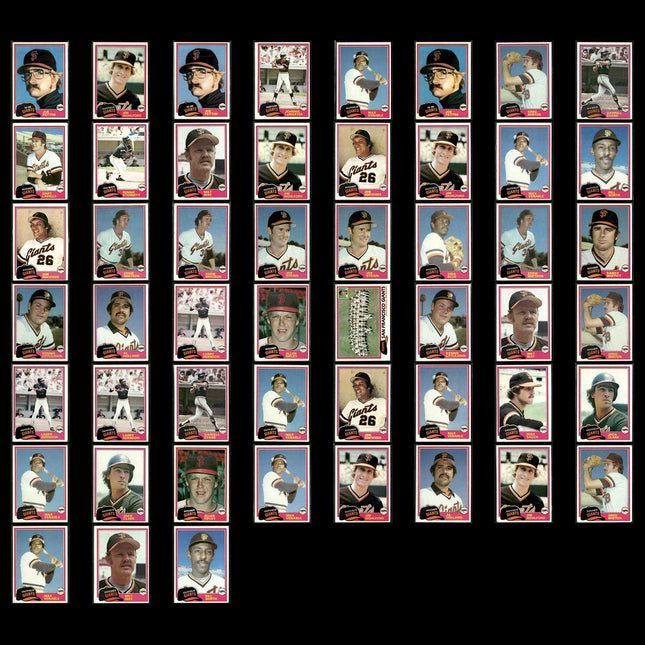 San Francisco Giants 1981 Topps Baseball 51-Card Lot Topps VG