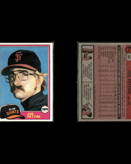 San Francisco Giants 1981 Topps Baseball 51-Card Lot Topps VG