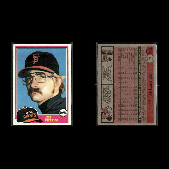 San Francisco Giants 1981 Topps Baseball 51-Card Lot Topps VG