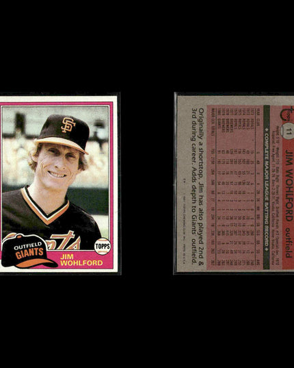 San Francisco Giants 1981 Topps Baseball 51-Card Lot Topps VG