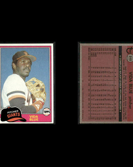 San Francisco Giants 1981 Topps Baseball 51-Card Lot Topps VG