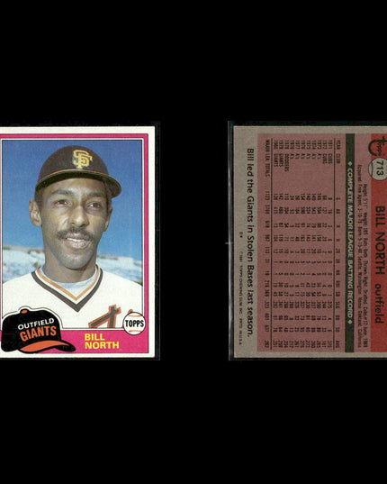 San Francisco Giants 1981 Topps Baseball 51-Card Lot Topps VG