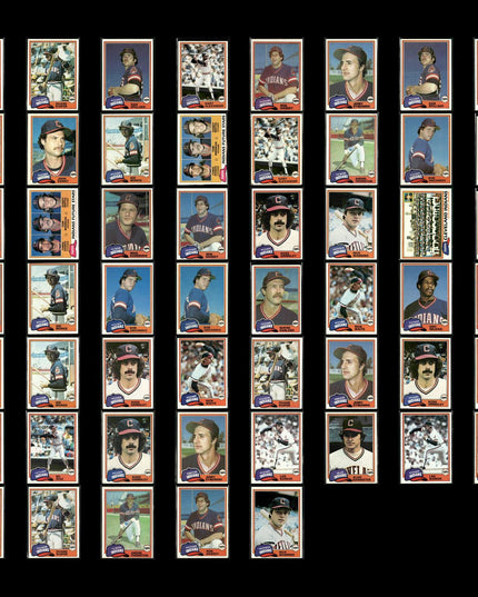 Cleveland Indians 1981 Topps Baseball 53-Card Lot Topps VG