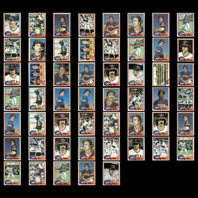 Cleveland Indians 1981 Topps Baseball 53-Card Lot Topps VG