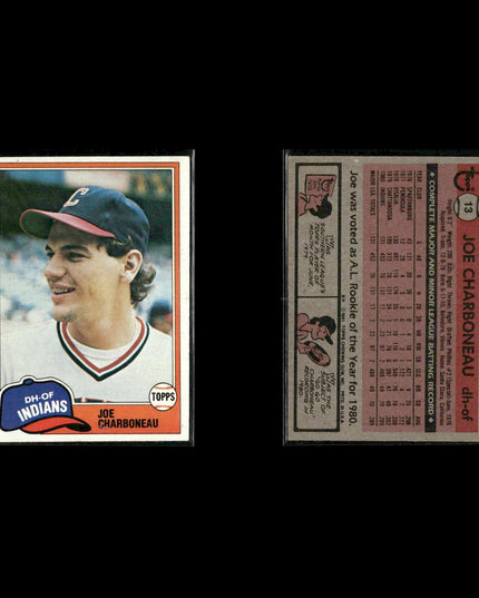 Cleveland Indians 1981 Topps Baseball 53-Card Lot Topps VG