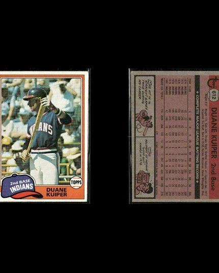 Cleveland Indians 1981 Topps Baseball 53-Card Lot Topps VG