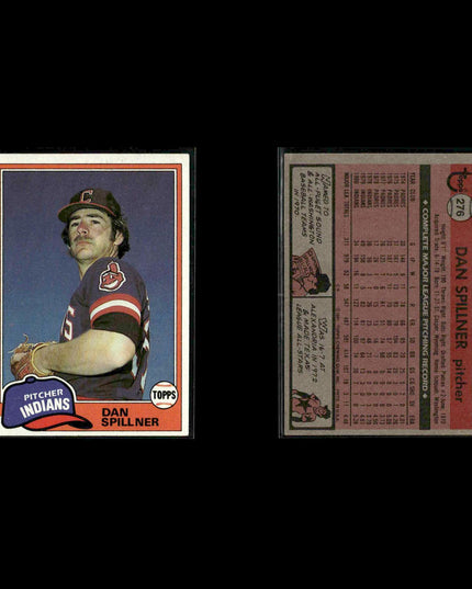 Cleveland Indians 1981 Topps Baseball 53-Card Lot Topps VG
