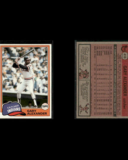 Cleveland Indians 1981 Topps Baseball 53-Card Lot Topps VG