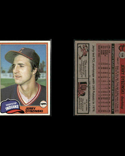 Cleveland Indians 1981 Topps Baseball 53-Card Lot Topps VG