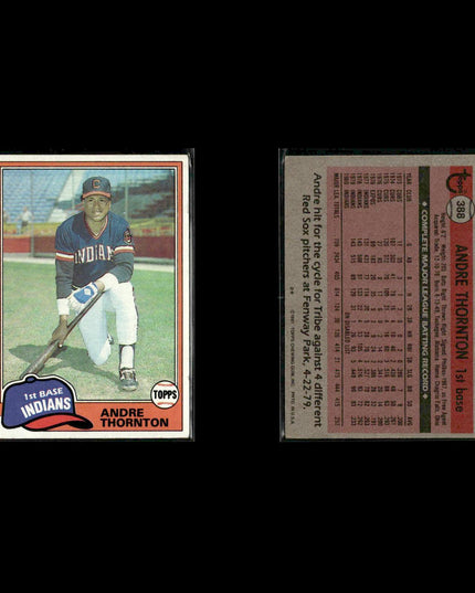 Cleveland Indians 1981 Topps Baseball 53-Card Lot Topps VG