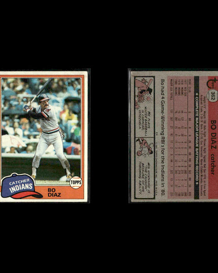 Cleveland Indians 1981 Topps Baseball 53-Card Lot Topps VG
