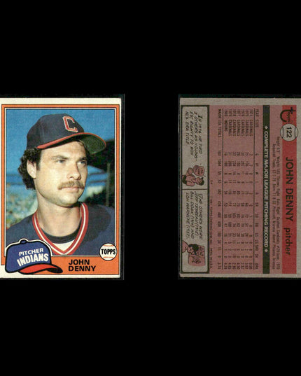 Cleveland Indians 1981 Topps Baseball 53-Card Lot Topps VG