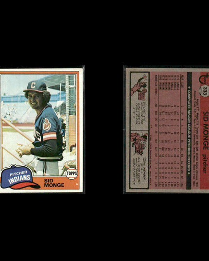 Cleveland Indians 1981 Topps Baseball 53-Card Lot Topps VG