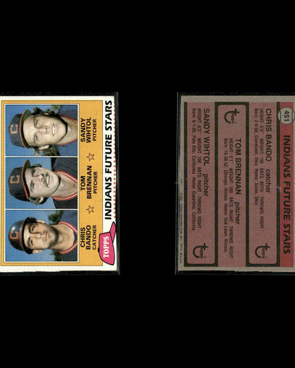 Cleveland Indians 1981 Topps Baseball 53-Card Lot Topps VG