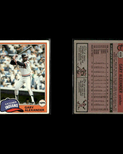 Cleveland Indians 1981 Topps Baseball 53-Card Lot Topps VG
