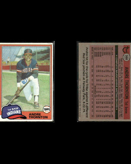 Cleveland Indians 1981 Topps Baseball 53-Card Lot Topps VG