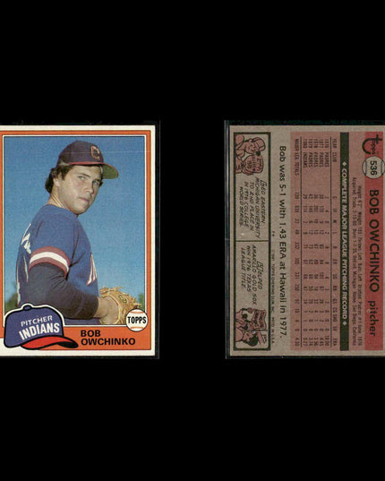 Cleveland Indians 1981 Topps Baseball 53-Card Lot Topps VG