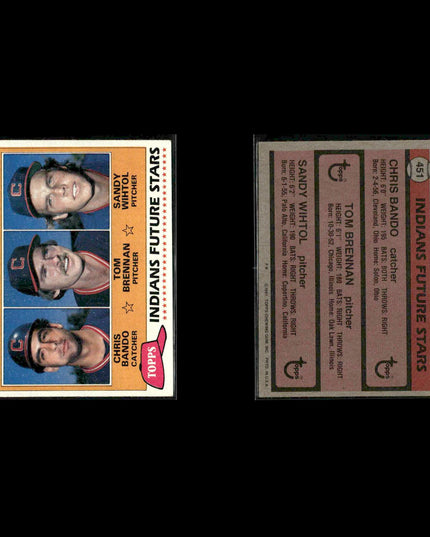 Cleveland Indians 1981 Topps Baseball 53-Card Lot Topps VG